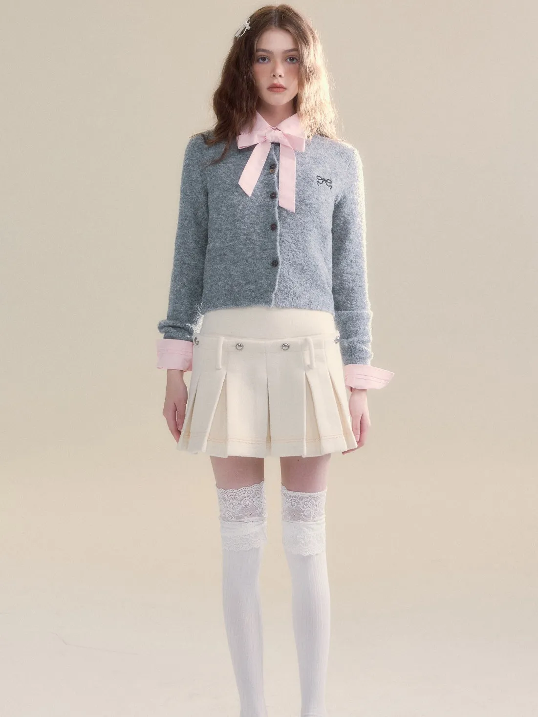 2Way Design Removable Pleated Culottes Skirt