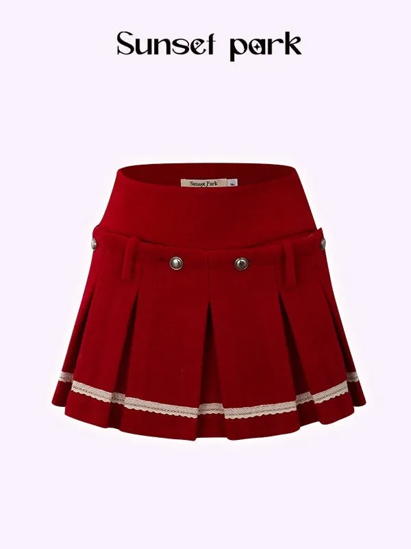 2Way Design Removable Pleated Culottes Skirt