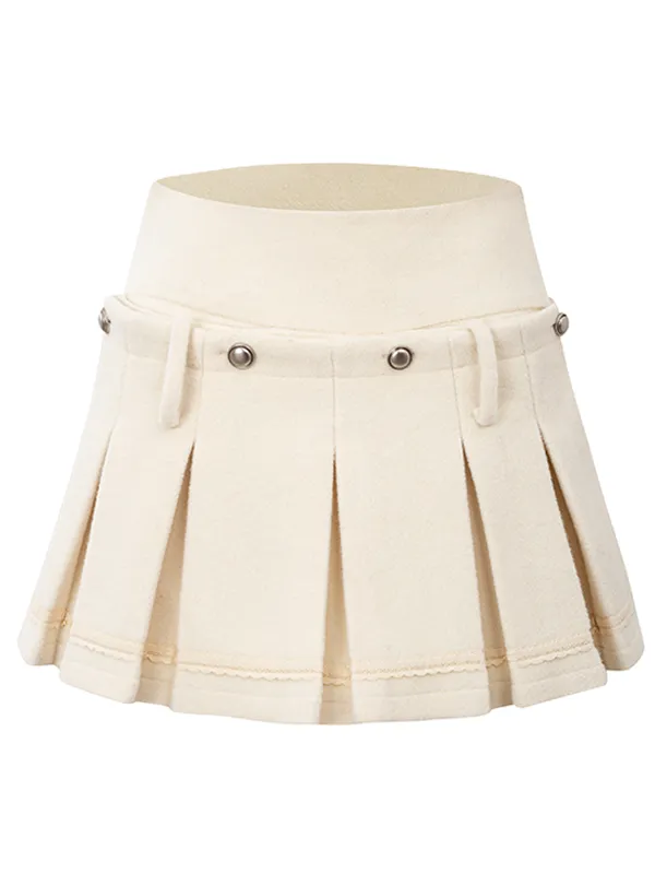 2Way Design Removable Pleated Culottes Skirt