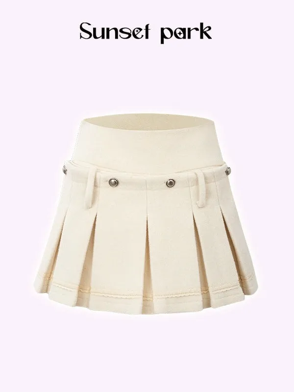 2Way Design Removable Pleated Culottes Skirt