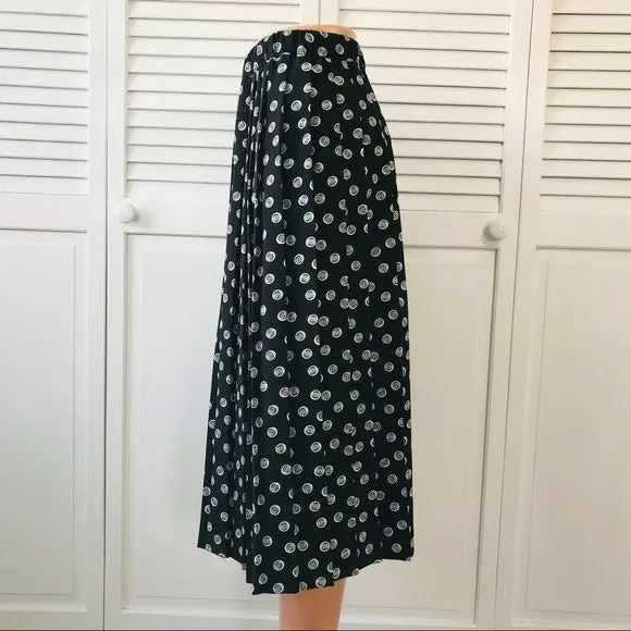 ALFRED DUNNER Black Printed Pleated Skirt Size 10