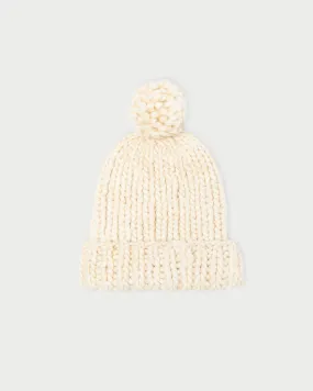 Ava Cream Knit Pompom Hat