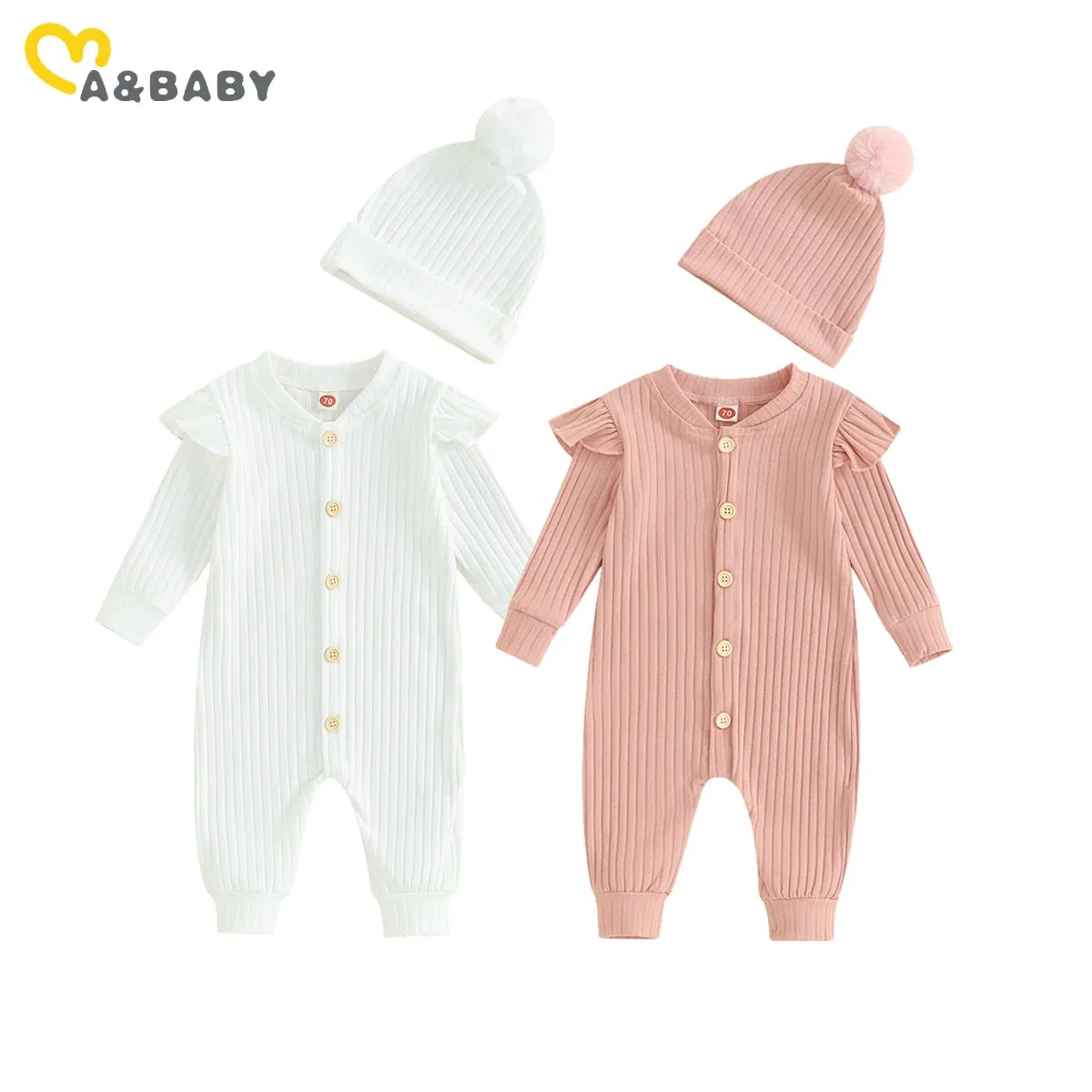 Baby Girl Knit Ruffle Jumpsuit
