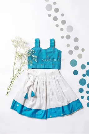 Blue Top With Silk Skirt
