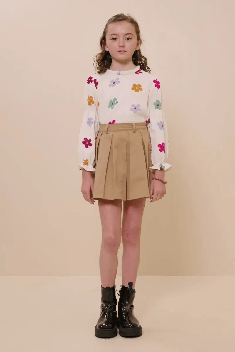 Box Pleated A Line Skirt