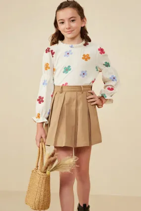 Box Pleated A Line Skirt