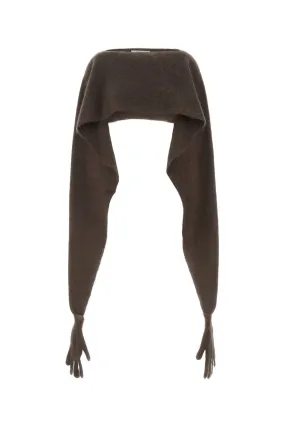Brown mohair blend cape