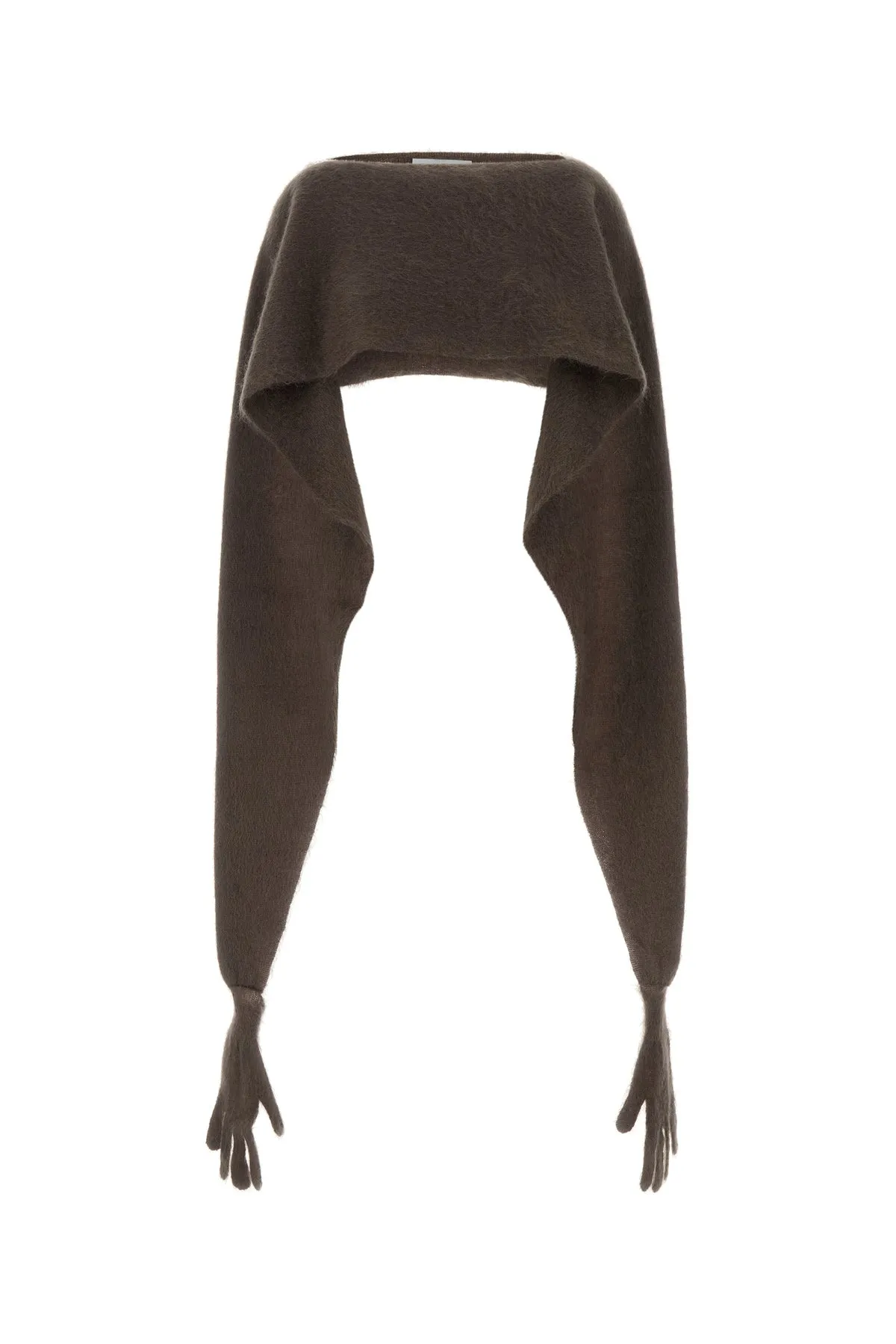 Brown mohair blend cape