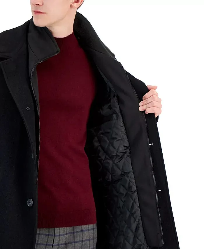 Calvin Klein Mens Regular fit Overcoat Coat 42 R Black Solid