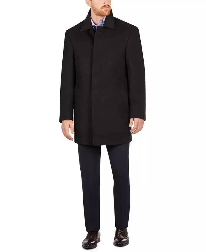 Calvin Klein Mens Regular fit Overcoat Coat 42 R Black Solid