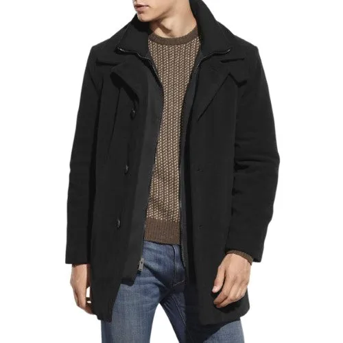 Calvin Klein Mens Regular fit Overcoat Coat 42 R Black Solid