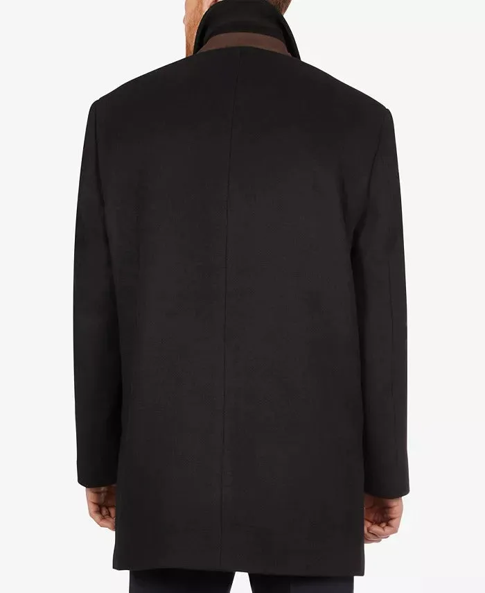 Calvin Klein Mens Regular fit Overcoat Coat 42 R Black Solid