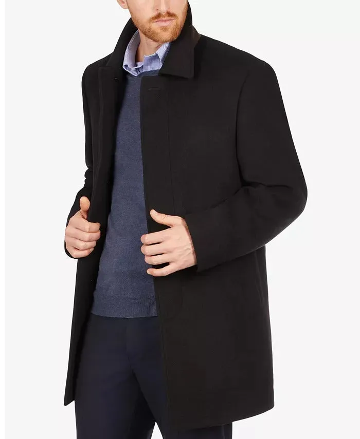 Calvin Klein Mens Regular fit Overcoat Coat 42 R Black Solid