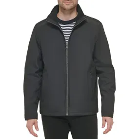 Calvin Klein Men's Stand Collar Poly Jacket, Black, Medium