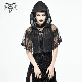 'Chrysanthemum' Gothic Mesh Hooded Cape