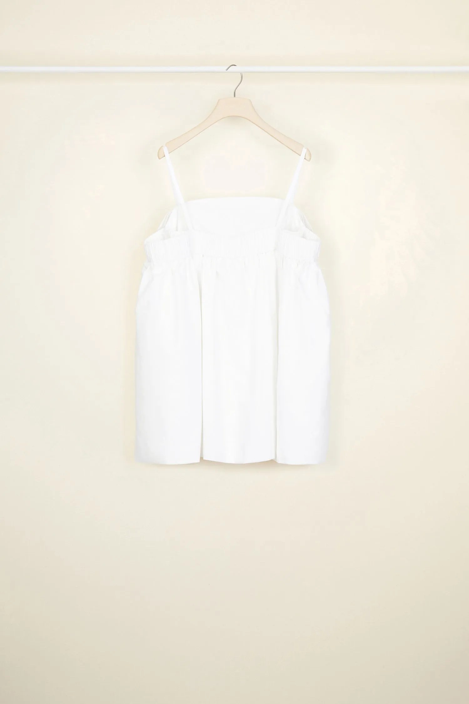 Cold-shoulder cape poplin top
