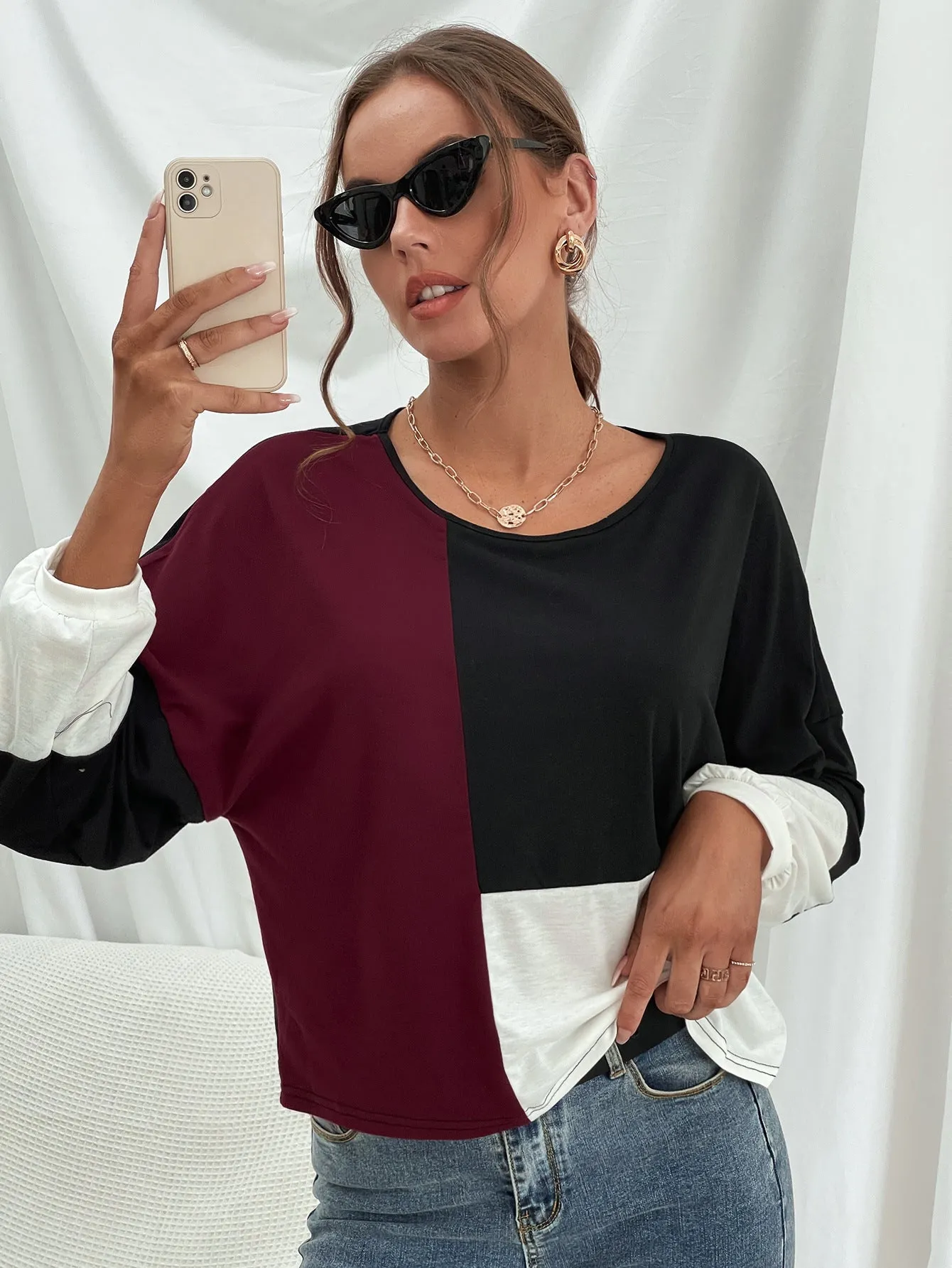 Color Block Long Sleeve Tee