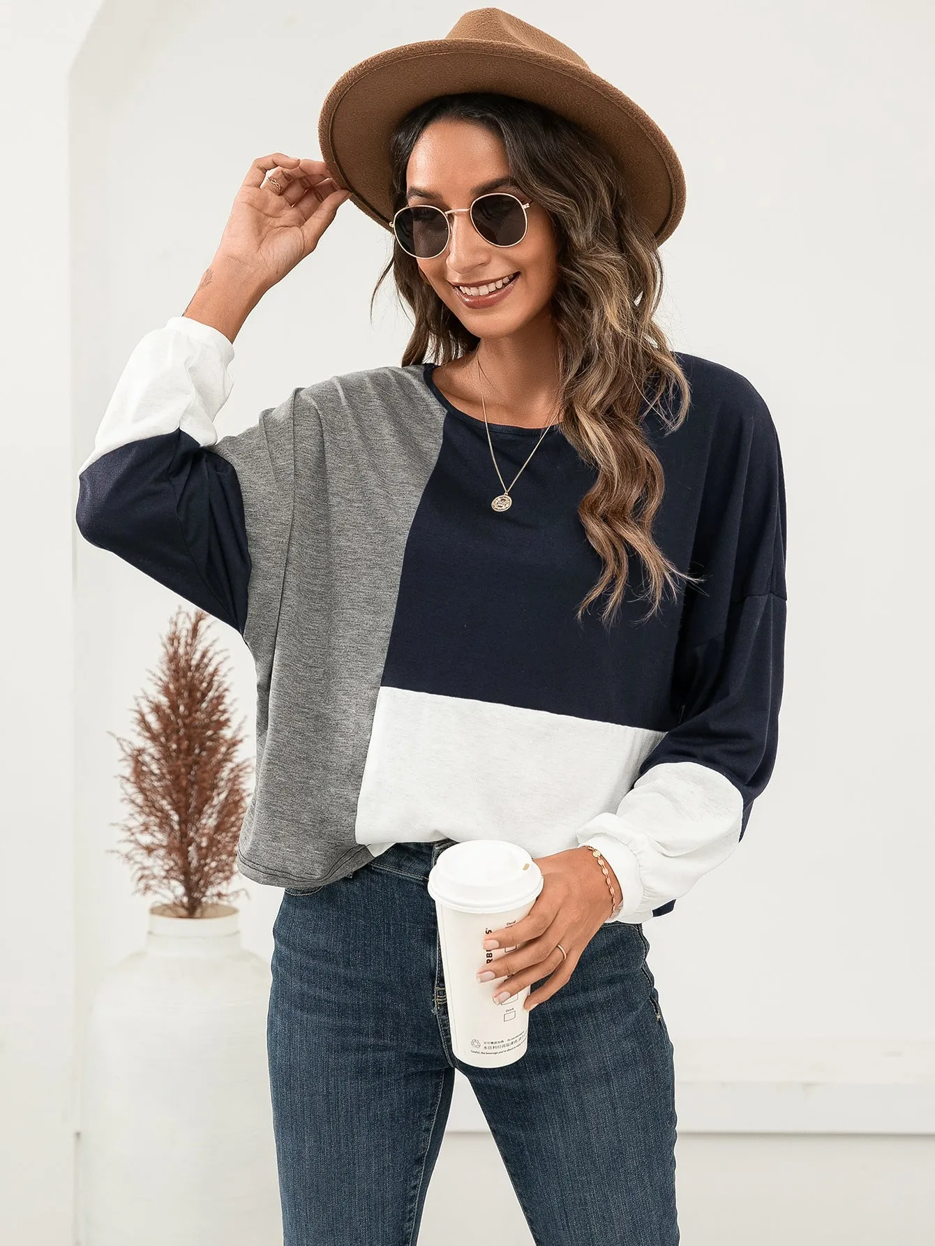 Color Block Long Sleeve Tee