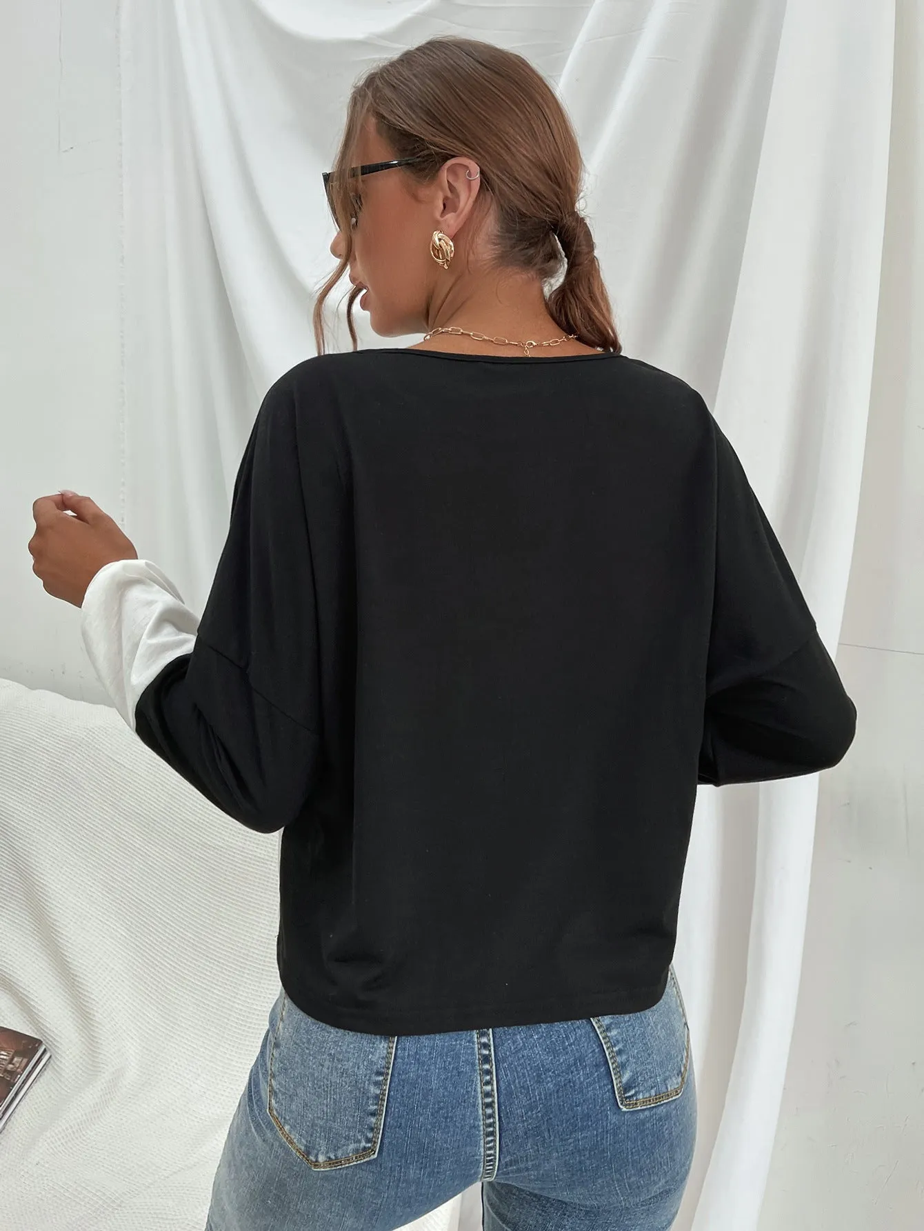 Color Block Long Sleeve Tee