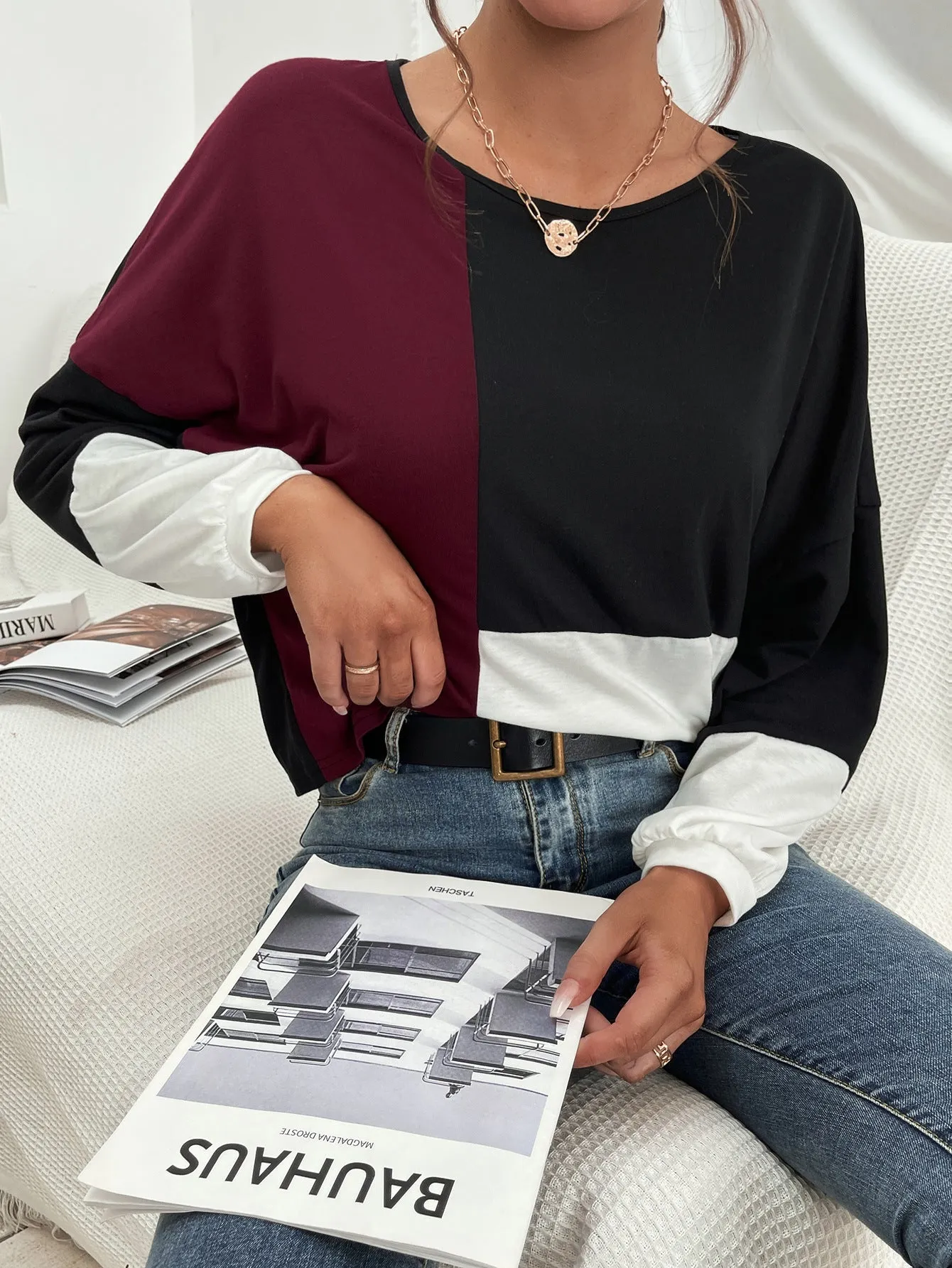 Color Block Long Sleeve Tee