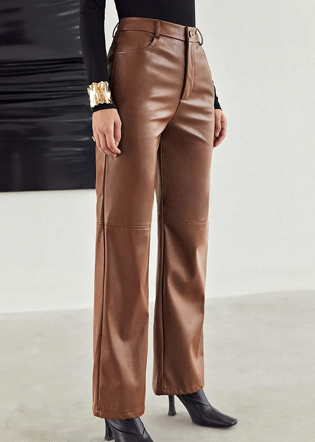 DressBetty - PU Leather High Waist Pants