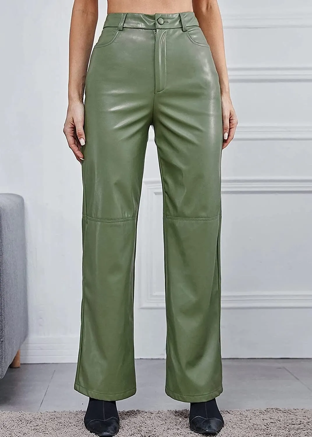 DressBetty - PU Leather High Waist Pants