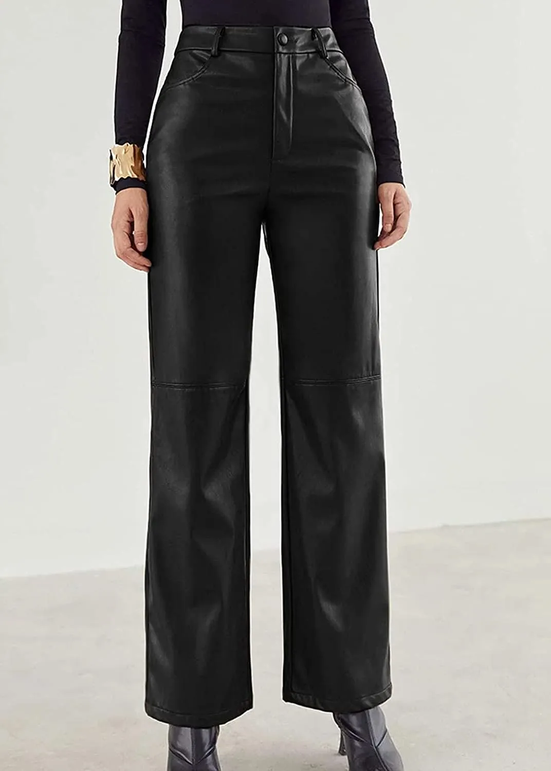 DressBetty - PU Leather High Waist Pants