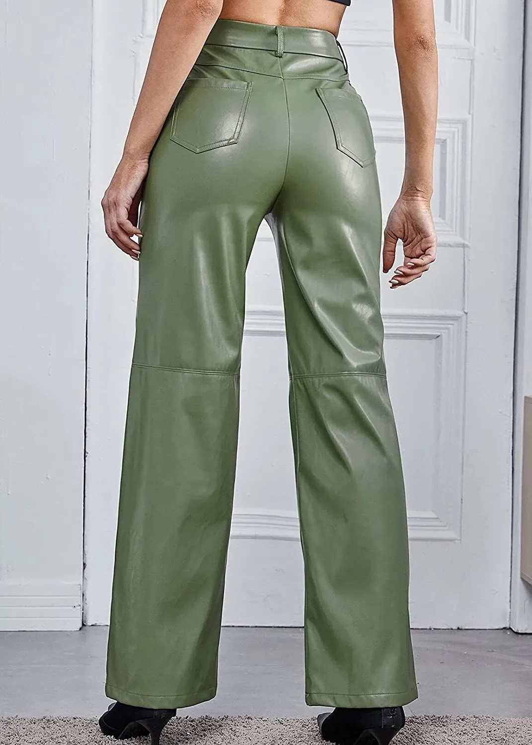 DressBetty - PU Leather High Waist Pants