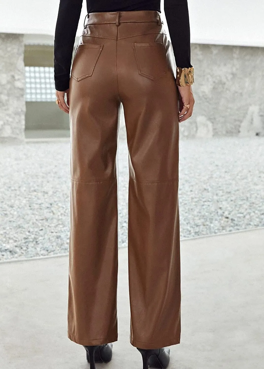 DressBetty - PU Leather High Waist Pants