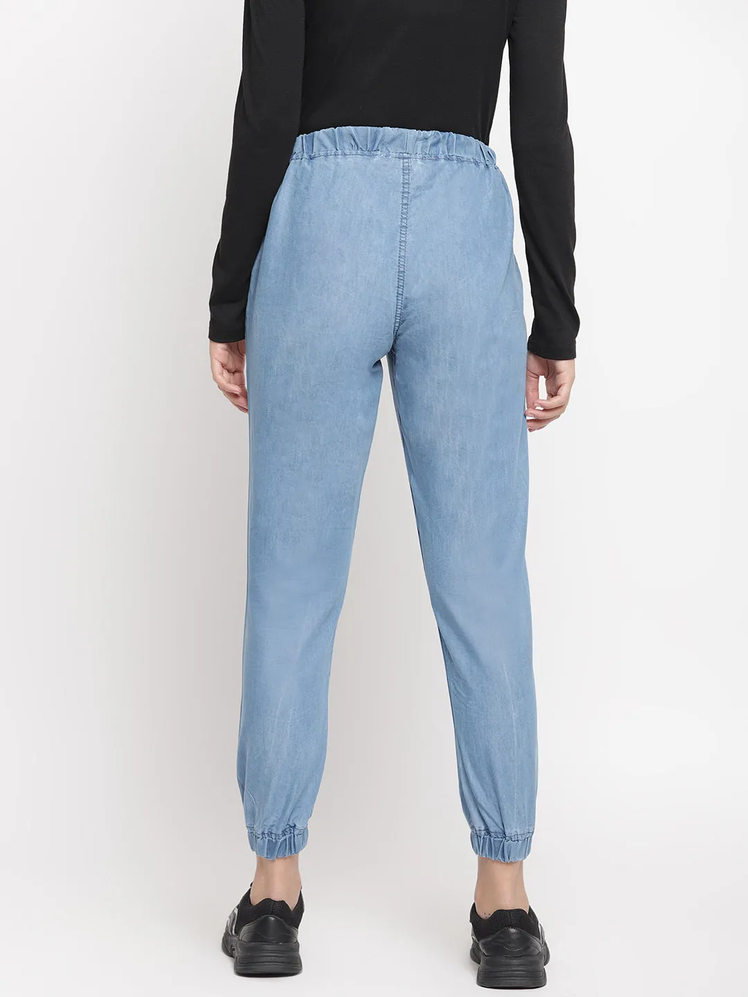 Elasticated Blue Denim Joggers
