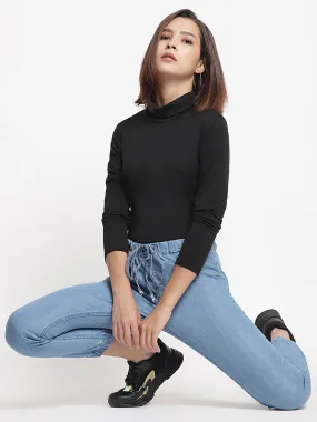 Elasticated Blue Denim Joggers