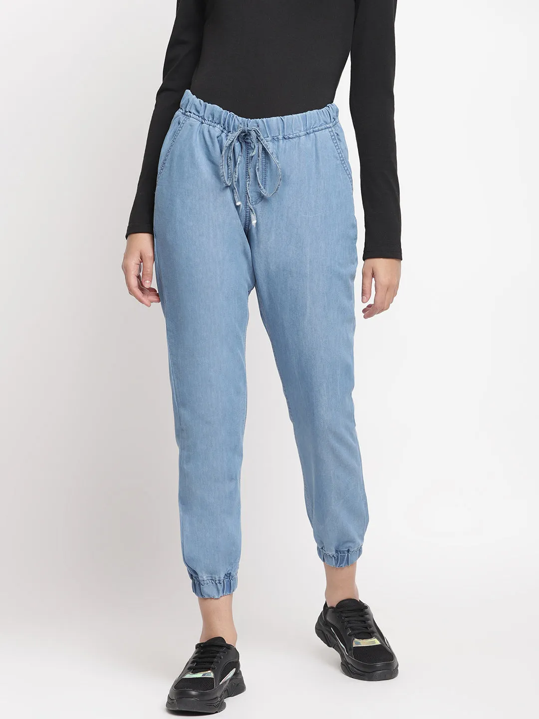 Elasticated Blue Denim Joggers