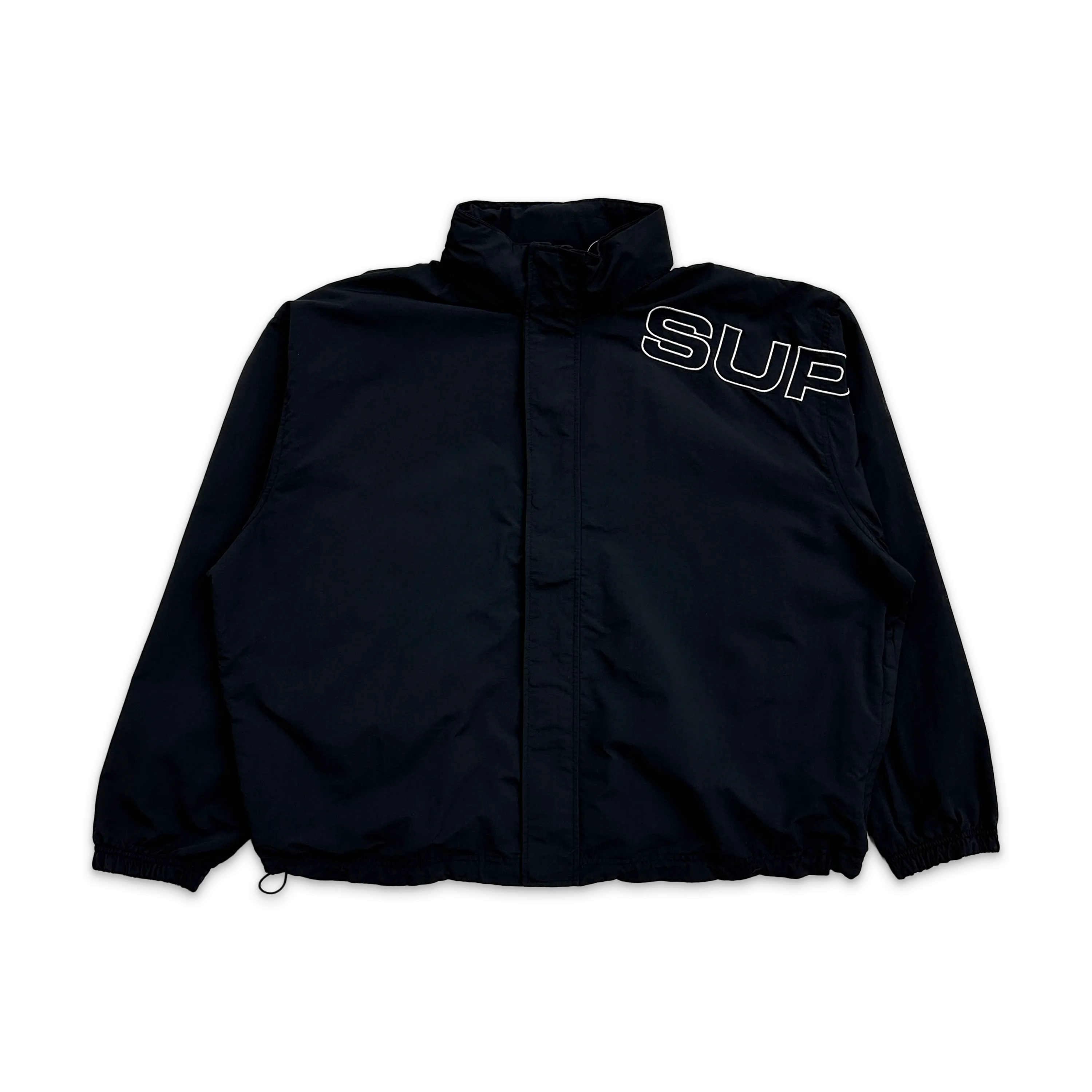 Embroidered Logo Track Jacket "Black"