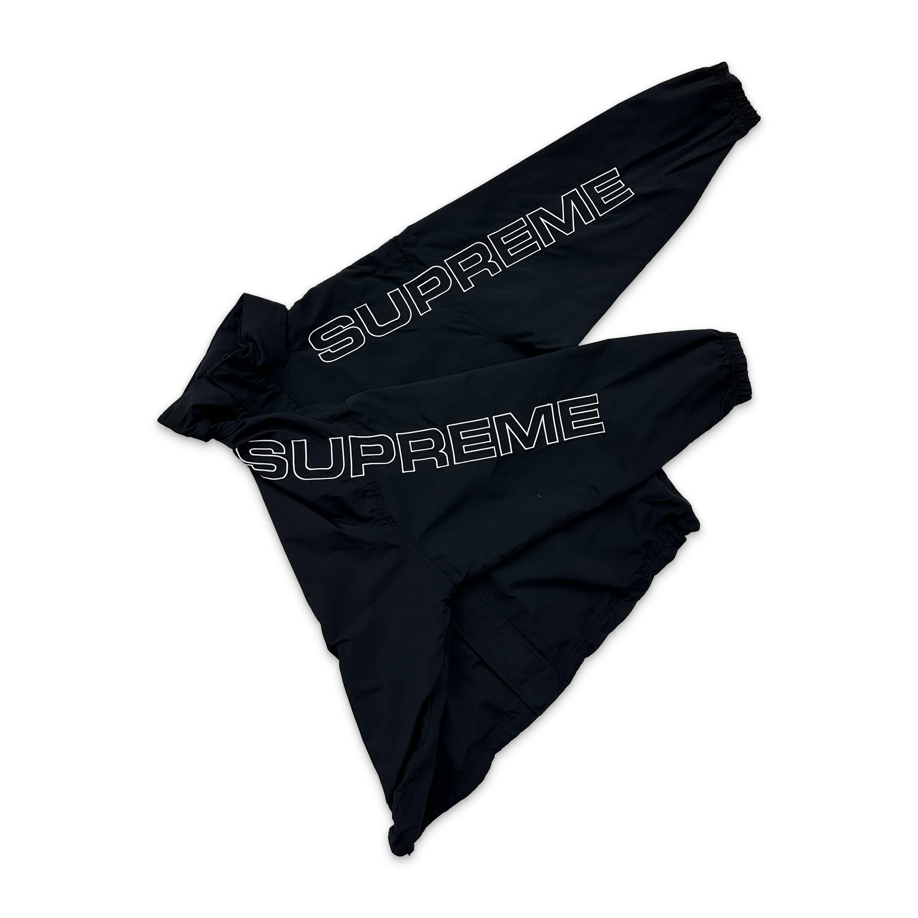 Embroidered Logo Track Jacket "Black"