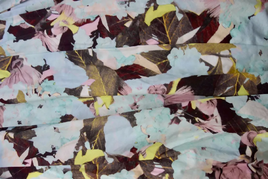 Erdem blue floral print pleated Imari skirt