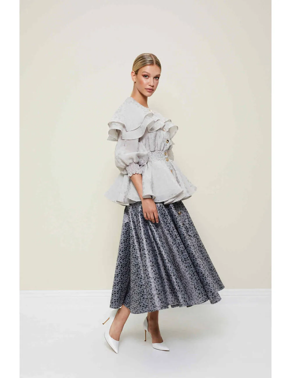 Flared Pleated Skirt