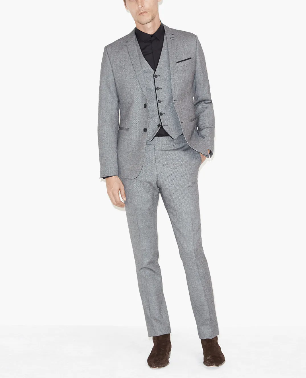 Gilet de costume motif caviar