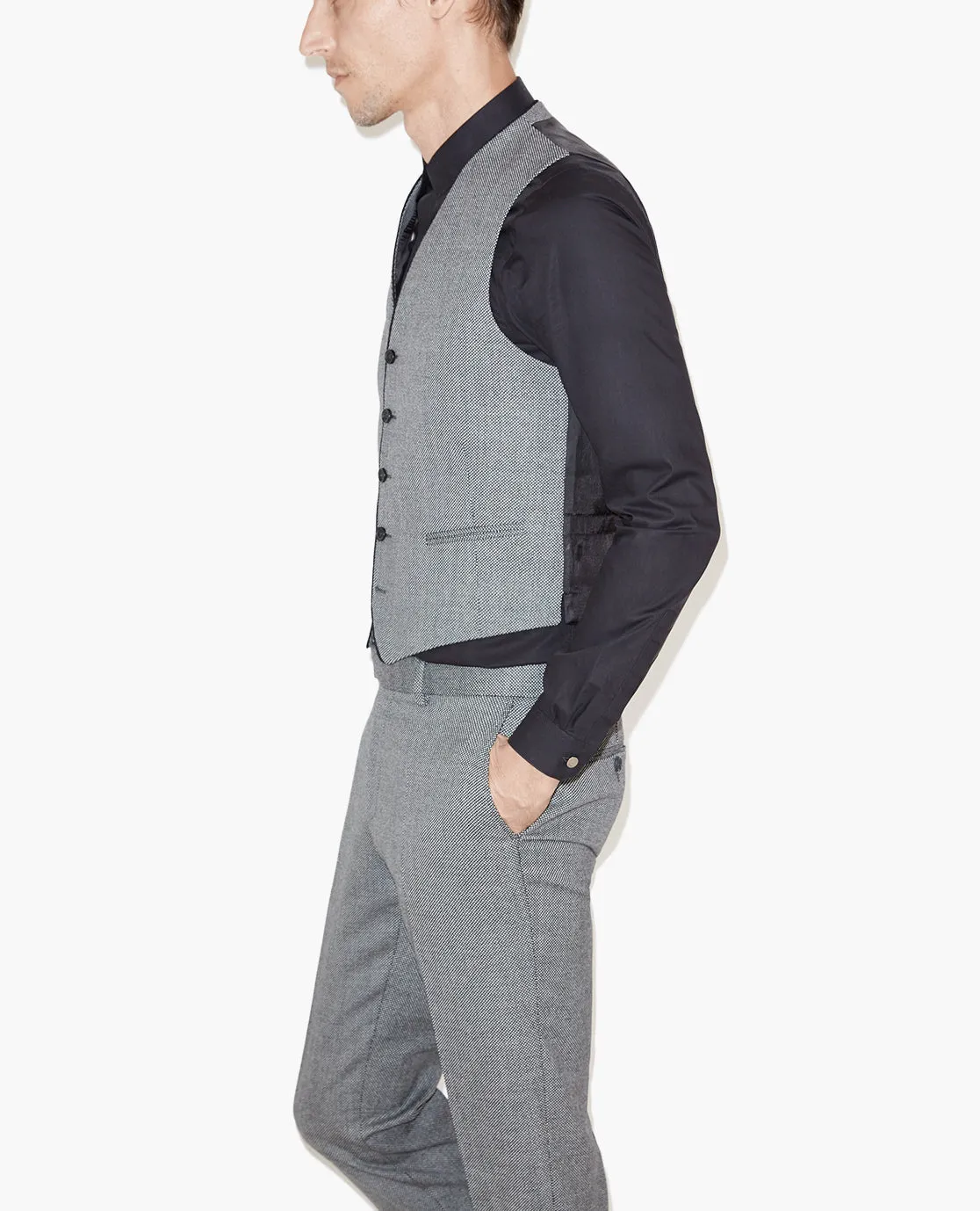 Gilet de costume motif caviar