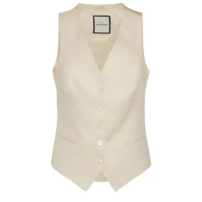 Gilet in lino beige