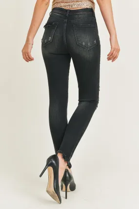 High Rise Vintage Washed Skinny Jeans - Plus