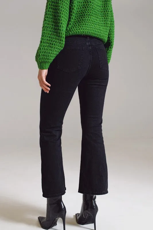 High Waist Flare Pants Black