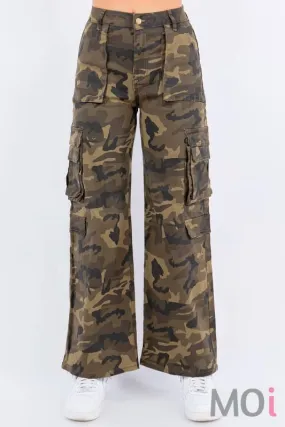 HIGH WAIST STRAIGHT CARGO PANTS