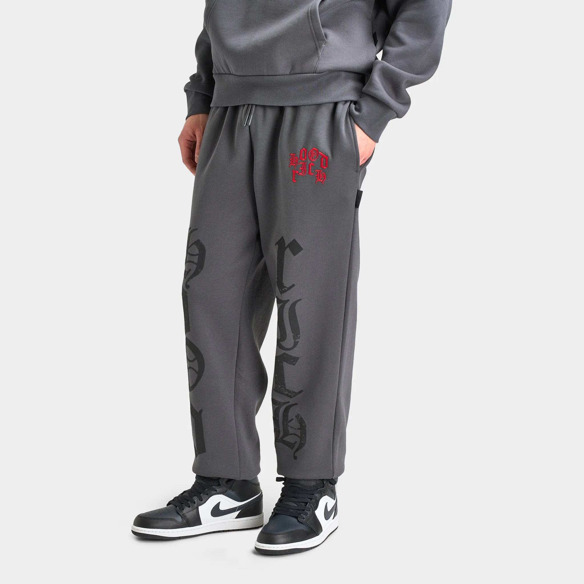 Hoodrich Crown Oversized Joggers Asphalt / Lychee