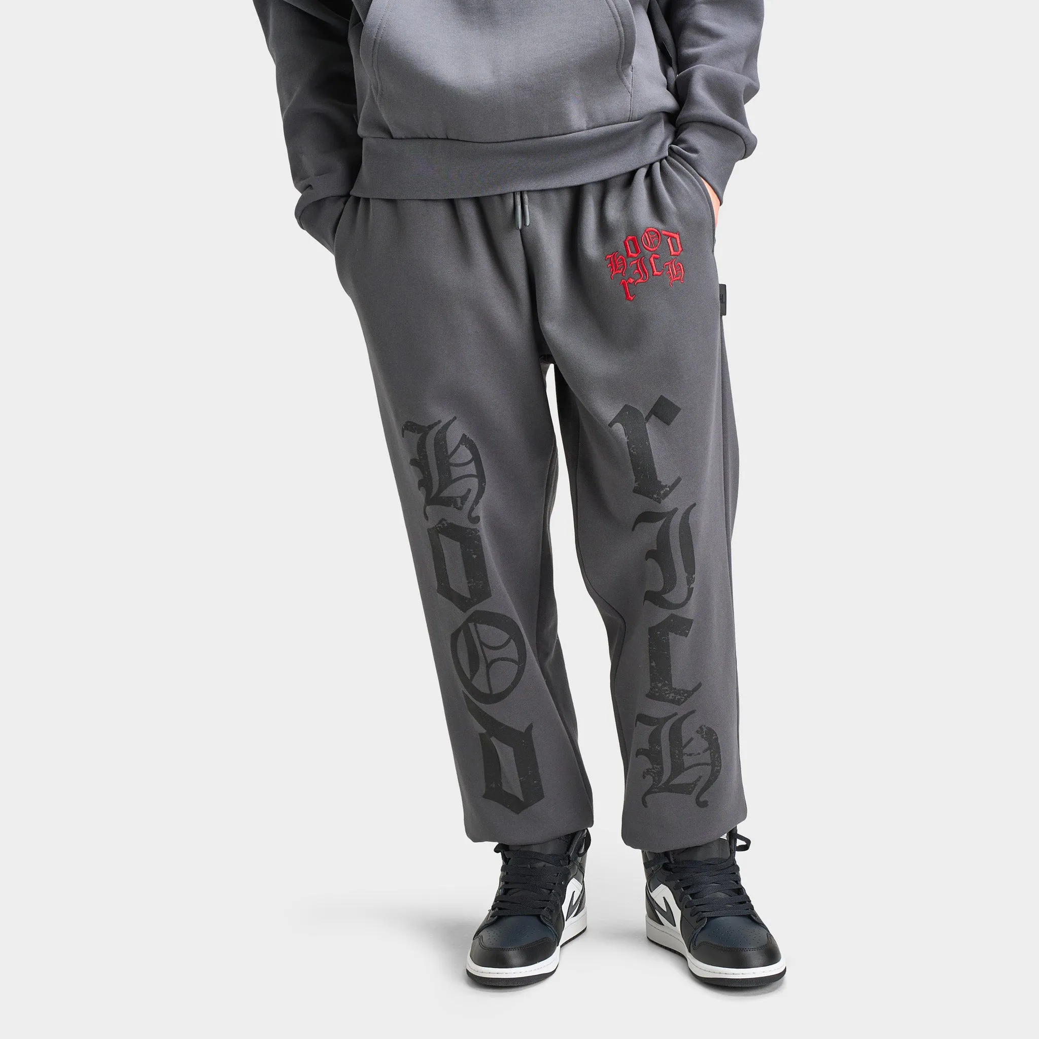 Hoodrich Crown Oversized Joggers Asphalt / Lychee