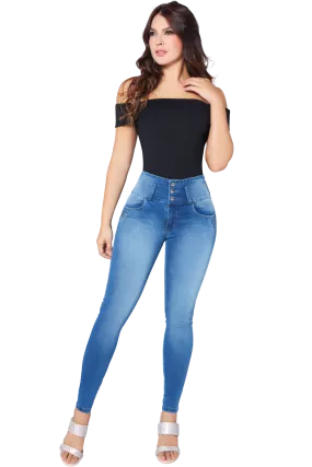Jackie London Jeans 2202 - High Rise Skinny Push-Up Distressed Jeans