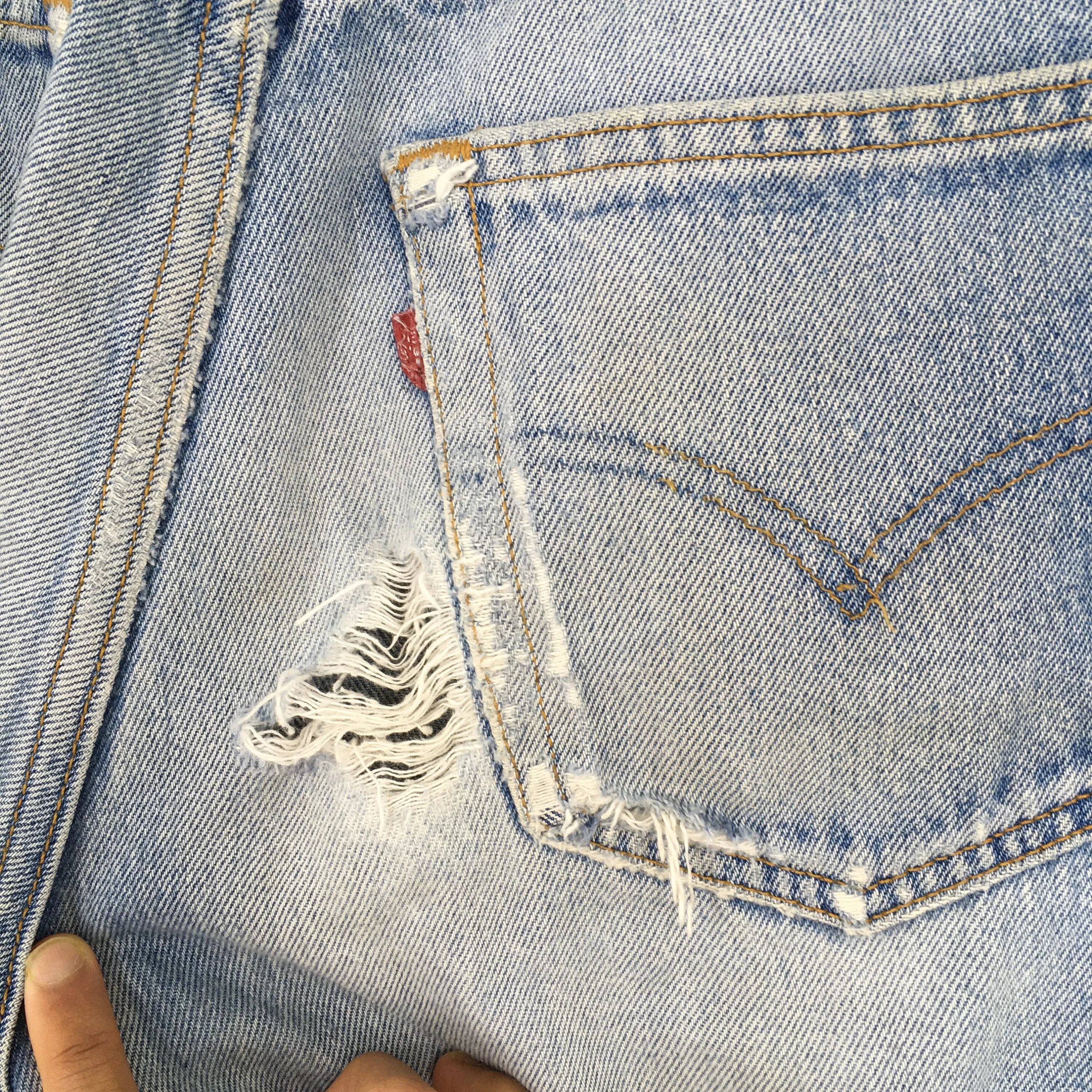 Levis 501XX Blue Acid Distressed Jeans Size 30x33