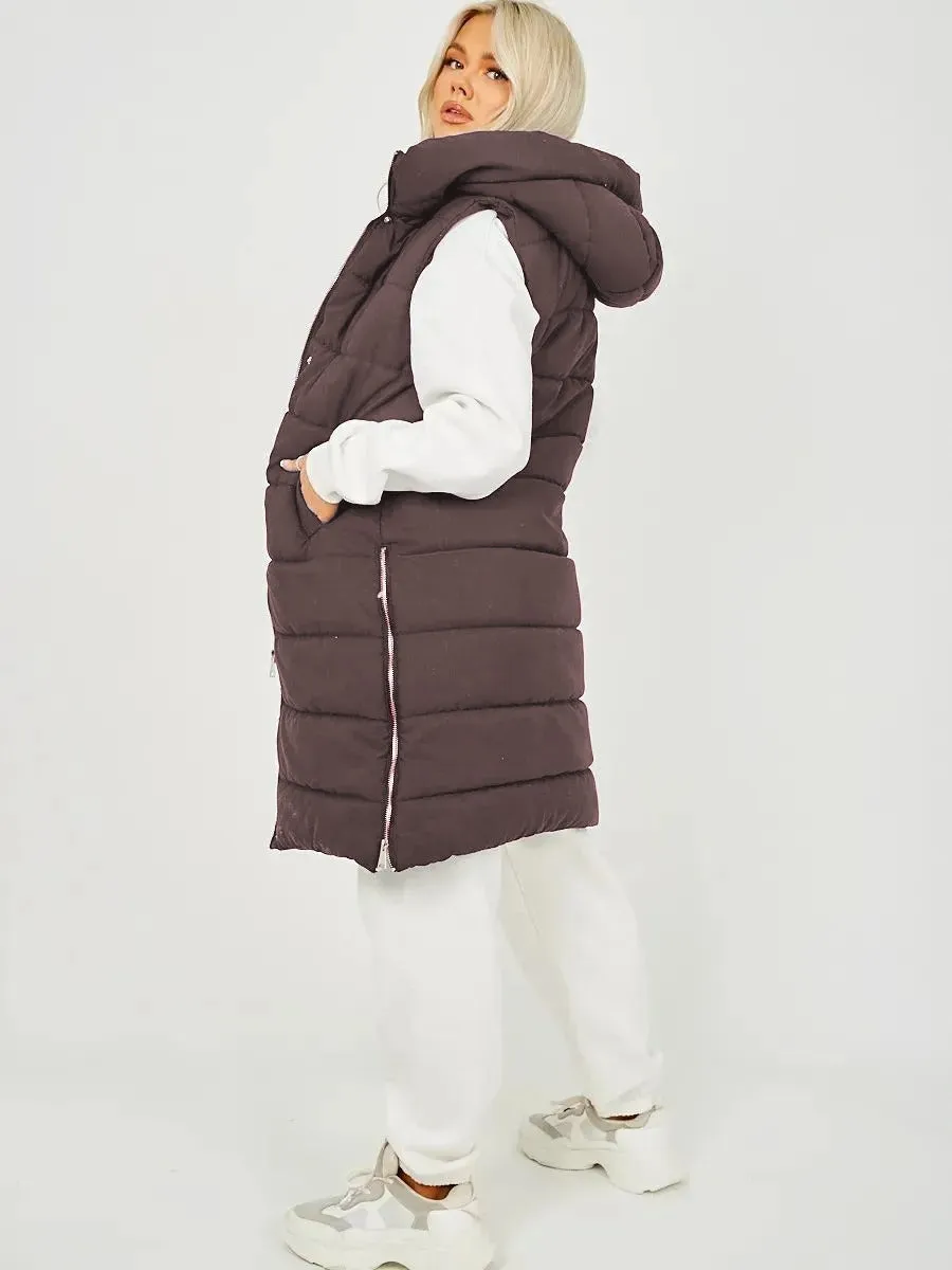 Longline Padded Hooded Gilet - Jayla