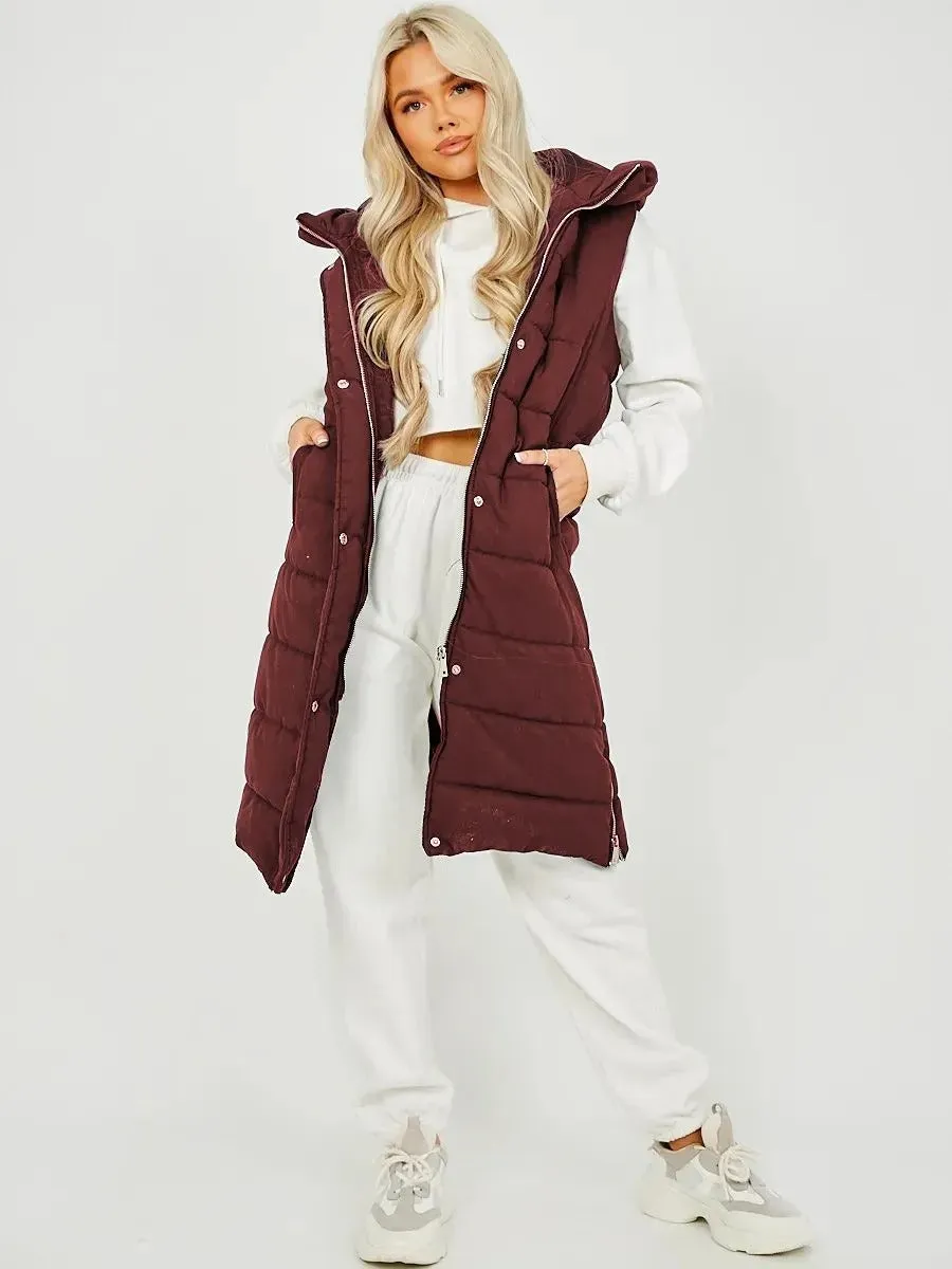Longline Padded Hooded Gilet - Jayla