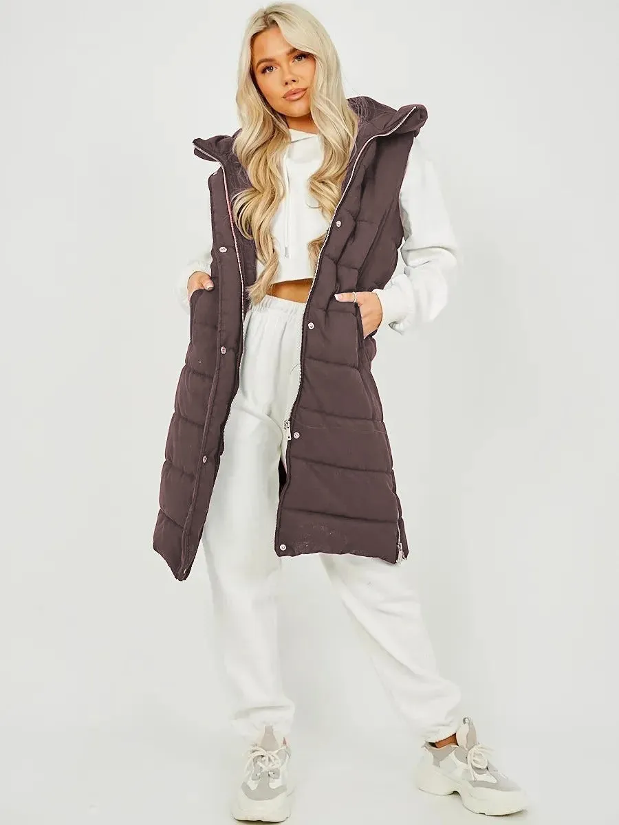 Longline Padded Hooded Gilet - Jayla