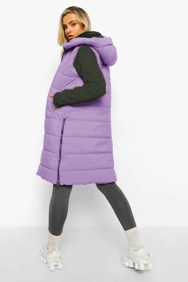 Longline Padded Hooded Gilet - Jayla